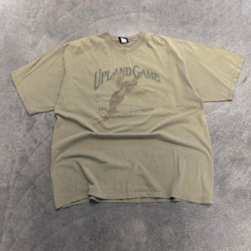 Vintage Mens Hunting Tshirt Upland Games Pheasant Short Sleeve Earthtone XXL